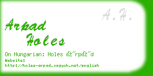 arpad holes business card